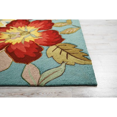 Aqua Bloom Extravaganza Round Tufted Synthetic Rug XXL