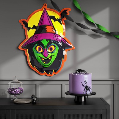 28.9"x22.13" Halloween Witch Vac Form Sign Unframed Wall Art - Hyde and EEK! Boutique™