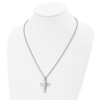Black Bow Jewelry Men's Stainless Steel & CZ Polished Cross Necklace, 22 Inch - 3 of 4