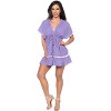 LA LEELA Women's Beachwear Summer Swim Beach Dress Cover Ups for Swimwear Women Plus Size Party Swimsuit Coverups for Women 3X-4X Purple, Solid - 4 of 4