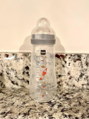  MAM Easy Active Bottle - Botella de 11 onzas (2 unidades),  botellas de flujo rápido, para más de 4 meses, unisex, gris : Bebés