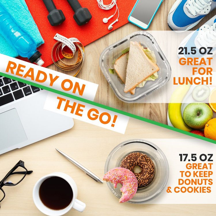 NutriChef 24-Piece High Borosilicate Glass Food Storage Containers Set with Airtight Locking Lids - Gray, 4 of 7