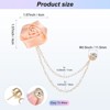 Unique Bargains Cloth Handmade Flower Lapel Pin with Gold Badge Tassel Chain Brooches 1.57 inch 1 Pc - 3 of 4