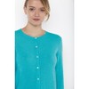 JENNIE LIU Women's 100% Cashmere Button Front Long Sleeve Crewneck Cardigan Sweater - 3 of 3