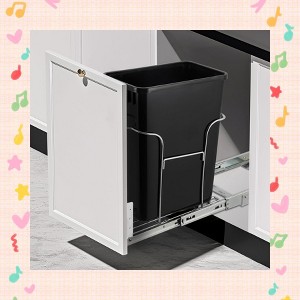 Garvee 1×30 QT Garbage Waste Recycling Bin - Pull-Out Trash Can with Full Extension Slides, Space-Saving Design - 1 of 4