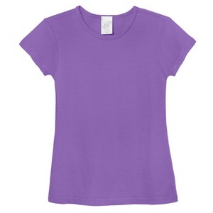 City Threads USA-Made Organic Girls Cotton Soft Jersey Cap Sleeve Crew Tee - 1 of 4