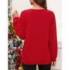 Christmas Sweatshirts for Women Cute Funny Sweatshirt Crew Neck Long Sleeve Xmas Holiday Tree Graphic Pullover Tops - 4 of 4