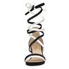 Allegra K Women's Faux Suede Open Toe Color Block Heel Lace Up Sandals - 2 of 4