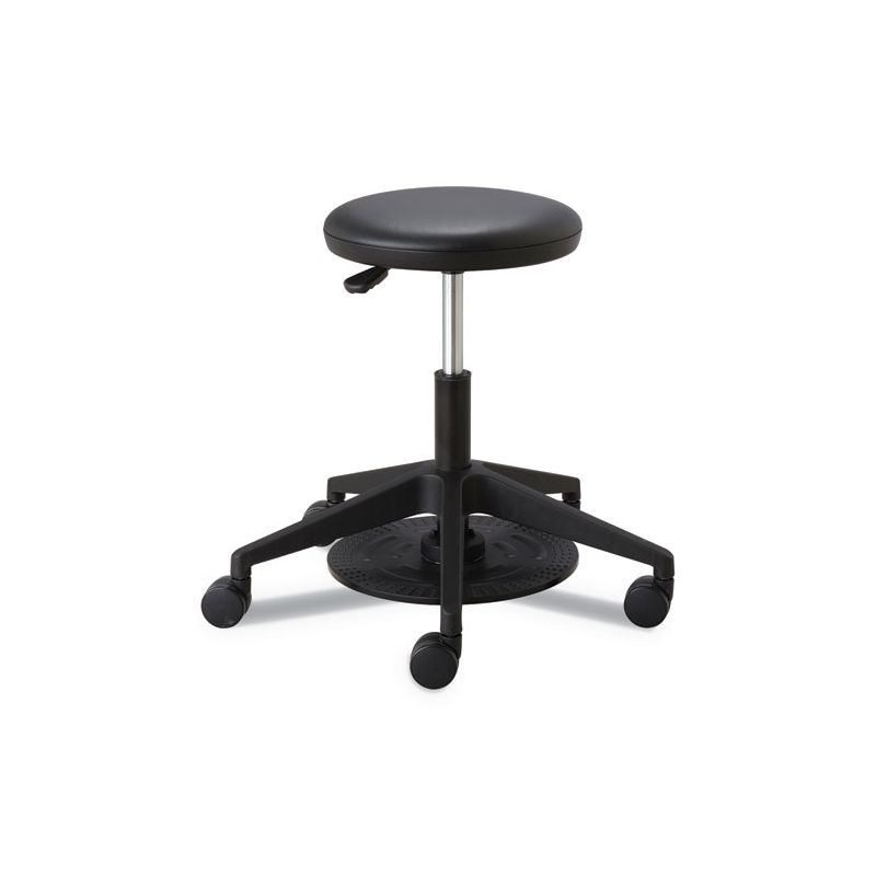Safco Lab Stool, Backless, Supports Up to 250 lb, 19.25" to 24.25" Seat Height, Black, 1 of 6