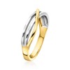 Pure Collection by Ross-Simons 18kt Gold Vermeil and Sterling Silver Crisscross Ring - 3 of 4