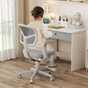 Costway Kids Desk Chair Children Study Chair with Adjustable Height, Armrest & Footrest Purple/Pink/Green/Gray/Blue - 2 of 4