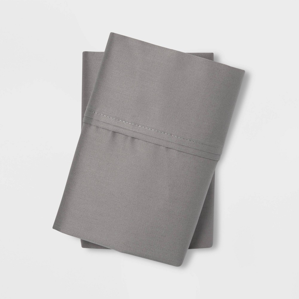 King Solid Performance 400 Thread Count Pillowcase Set Gray - Threshold™