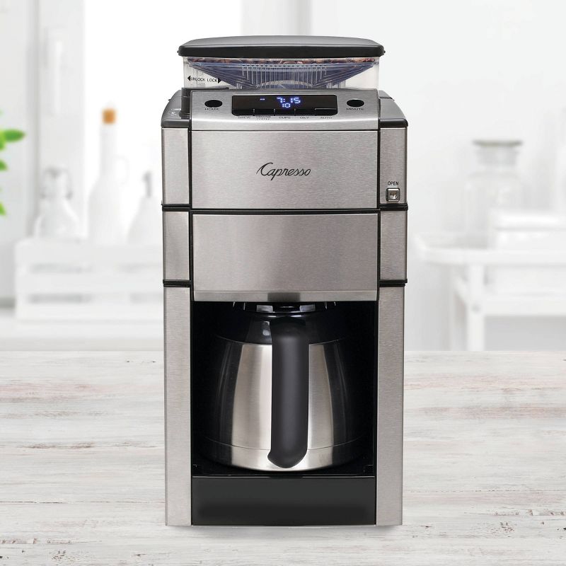 Capresso 10-Cup Coffee Maker with Burr Grinder/Thermal Carafe &#8211; Stainless Steel CoffeeTEAM 488.05, 5 of 8