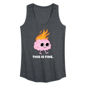 Women's - Instant Message - This Is Fine Brain Fire Graphic Racerback Tank - 1 of 4