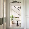 Full Length Mirror 58 inchx18 inch Floor Mirror Freestanding with Carved Metal Frame Bronze Retro Style Living - 3 of 4