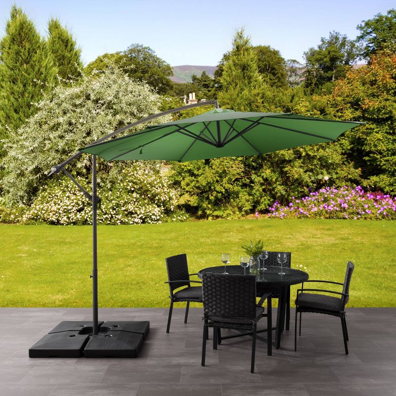 9.5' UV Resistant Offset Cantilever Patio Umbrella with Base Weights - CorLiving, 2 of 9