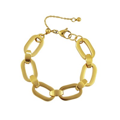 Slate by Rebl Fancy Link Chain Bracelet 18K Gold Plated Stainless Steel