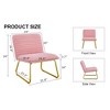 Modern minimalist pink plush fabric single person sofa chair with golden metal legs. Suitable for living room, bedroom, club, cushioned - 4 of 4