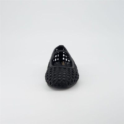 CUSHIONAIRE Weavy Squared Toe Woven Ballet Flats Shoes for Women with Memory Foam | Comfortable Mary Jane Flats for Women with Breathable Mesh Design