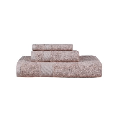 Modern Solid Classic Luxury Cotton 3 Piece Bath, Face, and Hand Towel Set by Blue Nile Mills