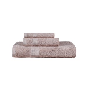 Modern Solid Classic Luxury Cotton 3 Piece Bath, Face, and Hand Towel Set by Blue Nile Mills - 1 of 4