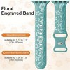 HTUTWOO Floral Engraved Apple Watch Band, Silicone Glossy Wildflower Strap 38/40/41/42/44/45/49mm for iWatch Series 10 9 8 7 6 5 4 3 2 1 SE Ultra - 2 of 4