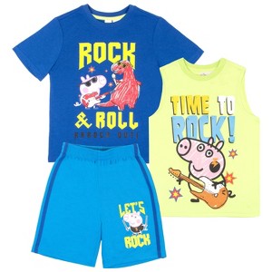 Peppa Pig Boys 3 Piece Short Set Peppa Pig Short Sleeve Shirt Tank Top Shirt and Shorts - 1 of 4