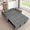 64.9 "3-in-1 foldable large size sofa bed, modern velvet double sofa, sofa bed with adjustable back, storage bag and pillow - 3 of 4