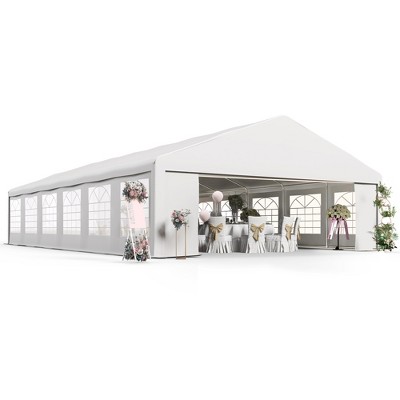 Large White Steel Frame Outdoor Party Tent with Removable Sidewalls