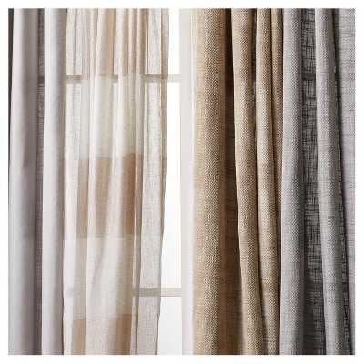 54x84 Light Filtering Textured Weave Window Curtain Panel Off White -  Threshold™