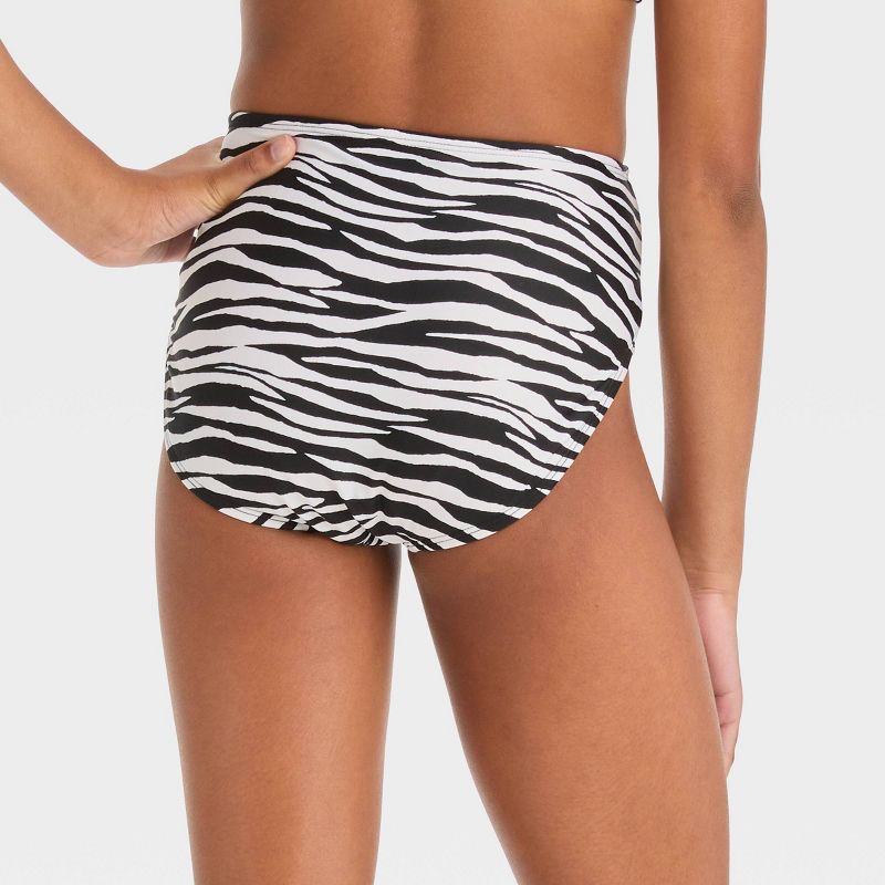 Girls' 'Sun Beams' Zebra Printed Bikini Swim Bottom - art class™ Black/White, 4 of 5