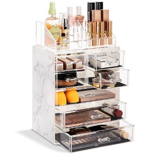 Sorbus Clear Cosmetic Makeup Organizer Case & Display - Spacious Design - Great for Dresser, Bathroom, Vanity & Countertop - 1 of 4
