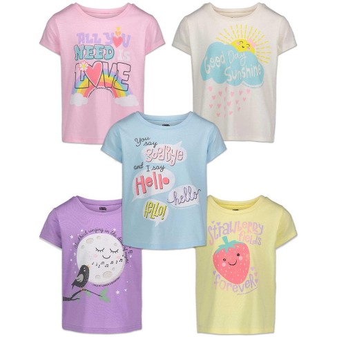 By Lennon And Mccartney Baby Girls 5 Pack Graphic T-shirts Infant