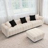 Modern Upholstered Sofa Chair with Ottoman, Three-Seater Couch for Lounging, Small Spaces and Accent Seating - The Pop Home - 2 of 4