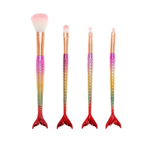 Unique Bargains Portable Mermaid Makeup Brush Set 4 Pcs - 1 of 4