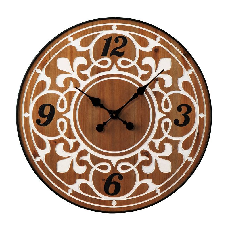 Bramrock Round Wall Clock Natural/White - Southern Enterprises, 1 of 6