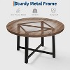 CuisinSmart 47.2" Round Dining Table, Industrial Dinner Table for 4 to 6, Wooden Kitchen Table with Sturdy Metal Frame & Rustic Finish - 3 of 4