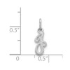 Black Bow Jewelry 14k White Gold, Sadie Collection, Mini Satin Script Initial J Charm - 4 of 4