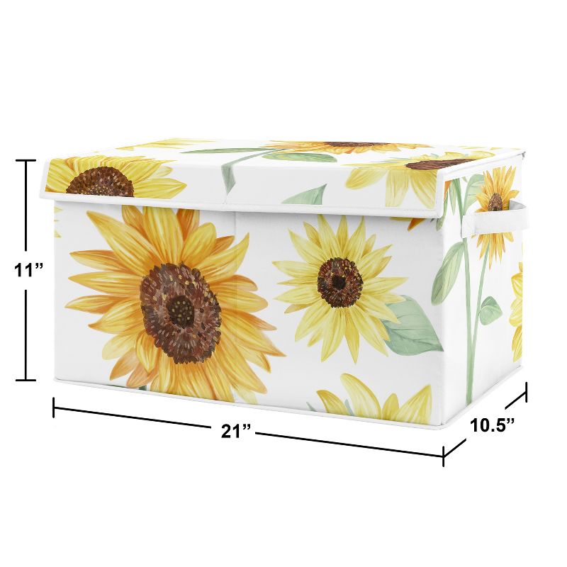 Sweet Jojo Designs Girl Fabric Storage Toy Bin Sunflower Yellow Green and Brown, 4 of 6