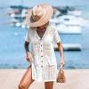 Women's Open Crochet Front Button Cover-Up - Cupshe - 3 of 4