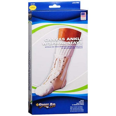 Sport Aid Canvas Ankle With Spiral Stays Large Natural