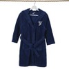Personalized Linum Kids 100% Polyester SUPER PLUSH Double Brushed Hooded Bathrobe in White Script Font - 2 of 3
