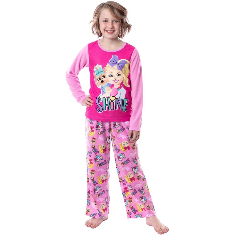 Nickelodeon Jojo Siwa Girls' Jojo and BowBow Shine 2 Piece Pajama Pant Set, 1 of 5