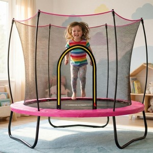 NAYSAYE 55Inch Rectangle Trampoline with No Gap Safety Net UV