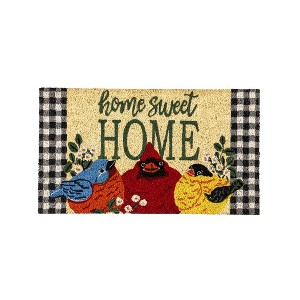 Evergreen Portly Birds Greetings Indoor Outdoor Natural Coir Doormat Home Decor - 1 of 2