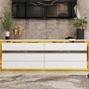 FUFU&GAGA White six-drawer dresser storage cabinet Gold inlaid marble texture Light luxury style - 2 of 4