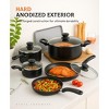 SUGIFT Nonstick Cookware Set with Lids, Steamer & Utensils, Die-Cast Aluminum, All-Stove Compatible, PFOA-Free - 2 of 4