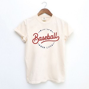 Simply Sage Market Women's Livin' That Baseball Mom Life Short Sleeve Garment Dyed Tee - 1 of 2
