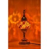 Kafthan 14.5 in. Handmade Brown Separated Circles Mosaic Glass Table Lamp with Brass Color Metal Base - 3 of 3