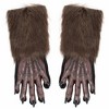 Skeleteen Adults Werewolf Hand Costume Gloves - Brown - 2 of 4